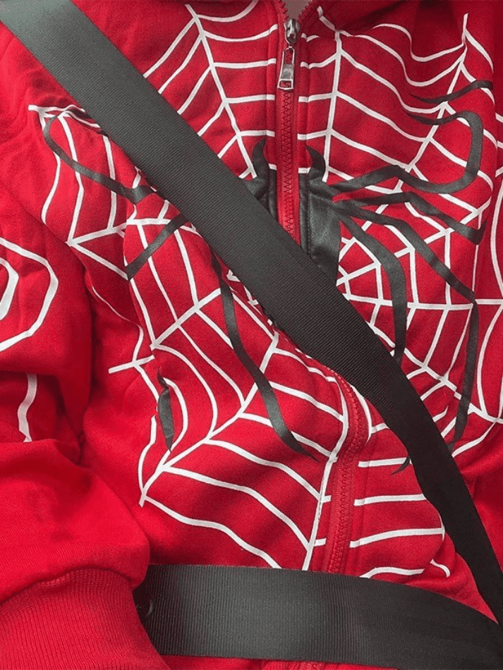 Spider Print Zip-Up Hoodie - AnotherChill