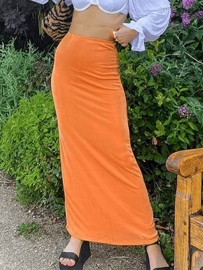 Stretchy Y2K Maxi Skirt - AnotherChill