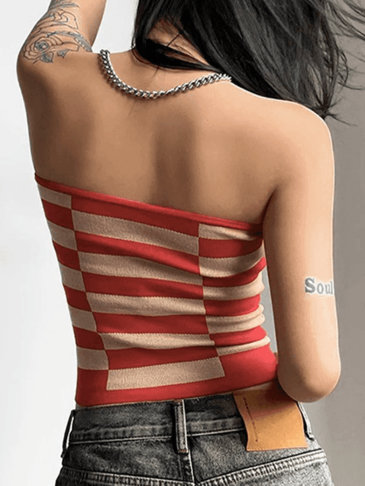 Stripe Knitted Bandeau Top - AnotherChill