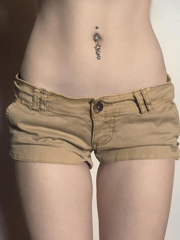 Vintage Basic Low-Waist Denim Shorts - AnotherChill