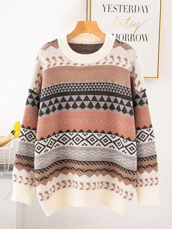 Vintage Jacquard Knit Sweater - AnotherChill