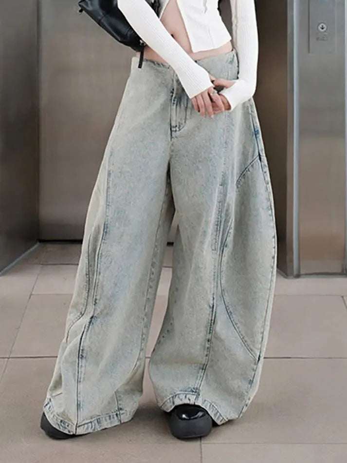 Vintage Loose Low-Waist Casual Jeans - AnotherChill