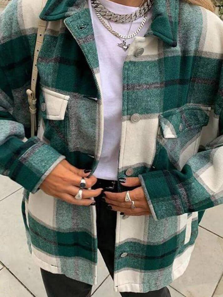 Vintage Pockets Oversized Plaid Shacket - AnotherChill