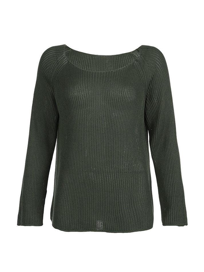 Vintage Solid Color Loose Sweater - AnotherChill