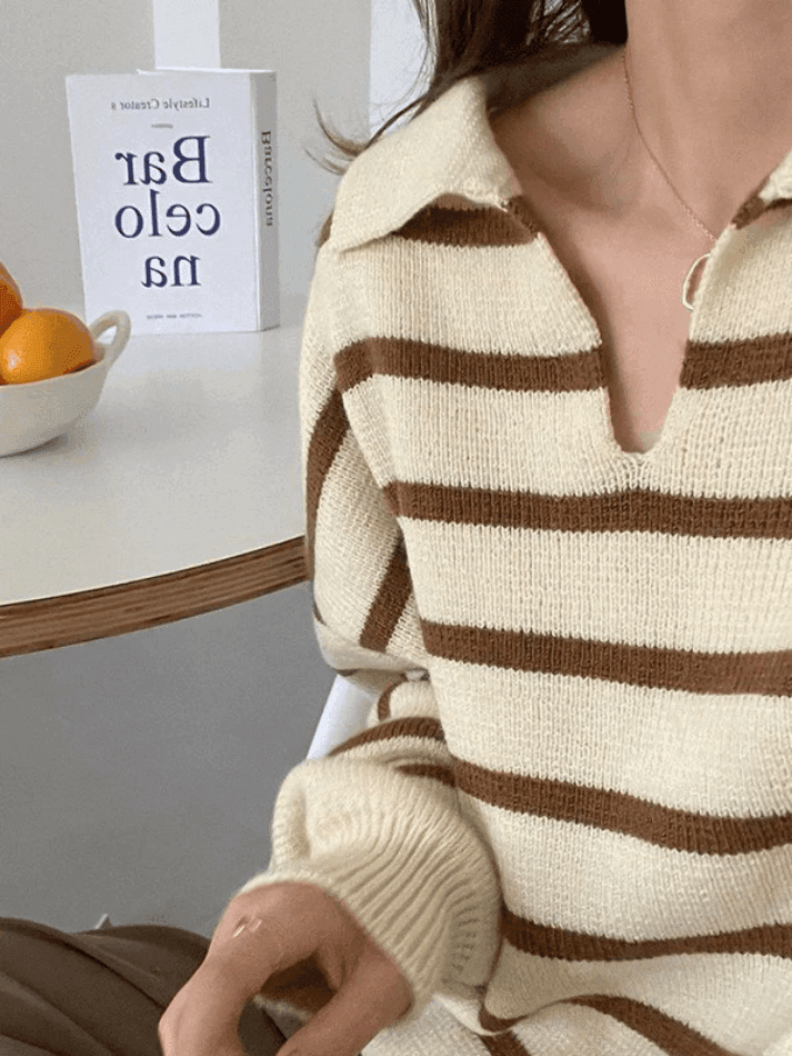 Vintage Striped Pullover Sweater - AnotherChill