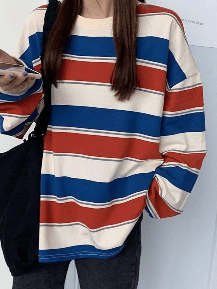 Vintage Striped Pullover Sweatshirt AnotherChill