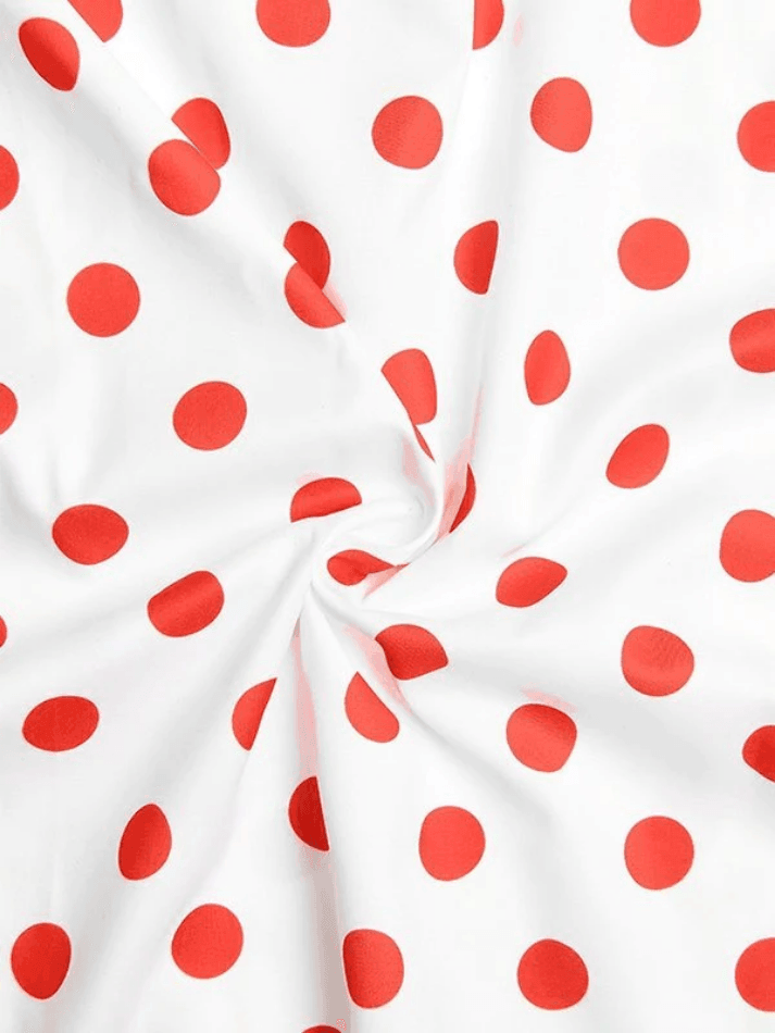 Waist Ruffled Polka Dot Dress - AnotherChill