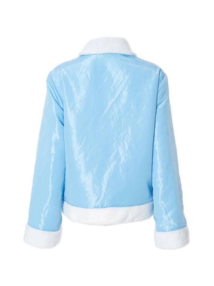 Plush Star Trim Design Jacket - AnotherChill