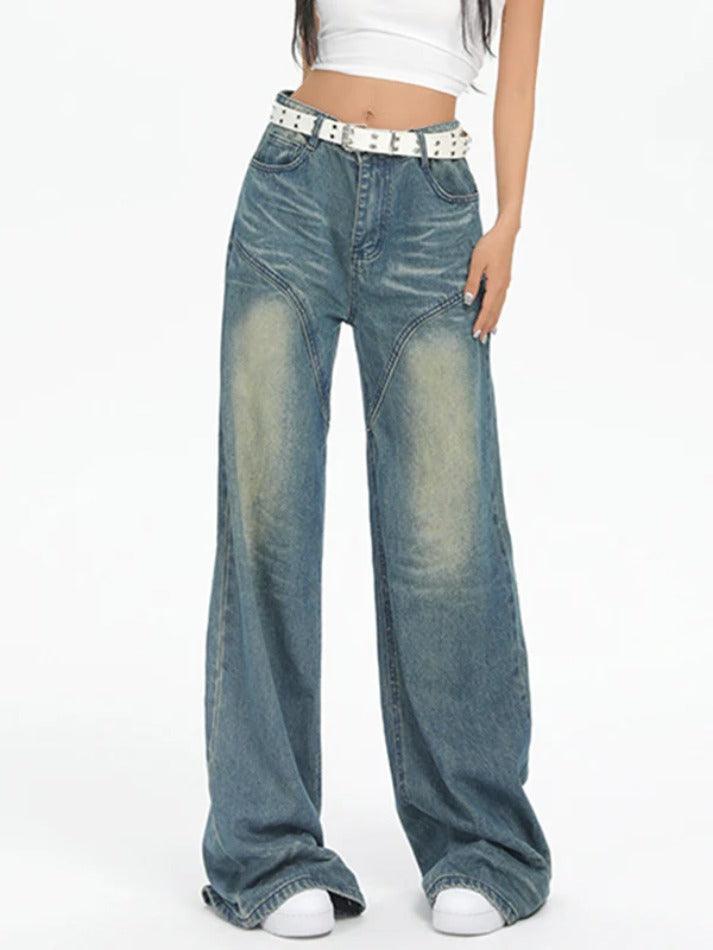 Vintage Washed Splice Boyfriend Jeans - AnotherChill