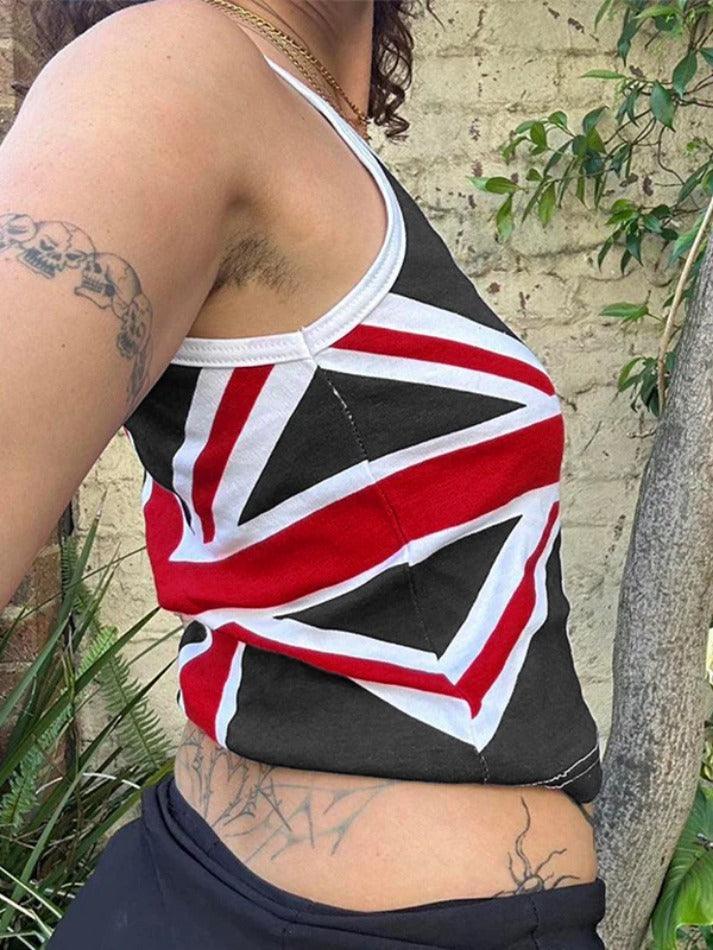 Vintage Flag Print Cami Top - AnotherChill