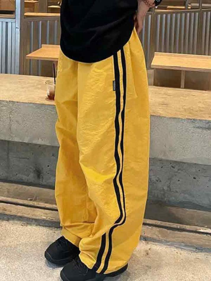 Contrast Color Stripe Wide Leg Pants - AnotherChill