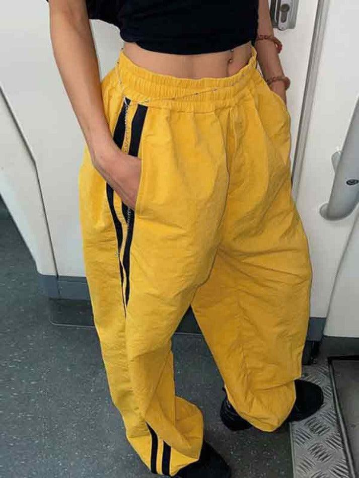 Contrast Color Stripe Wide Leg Pants - AnotherChill